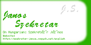 janos szekretar business card